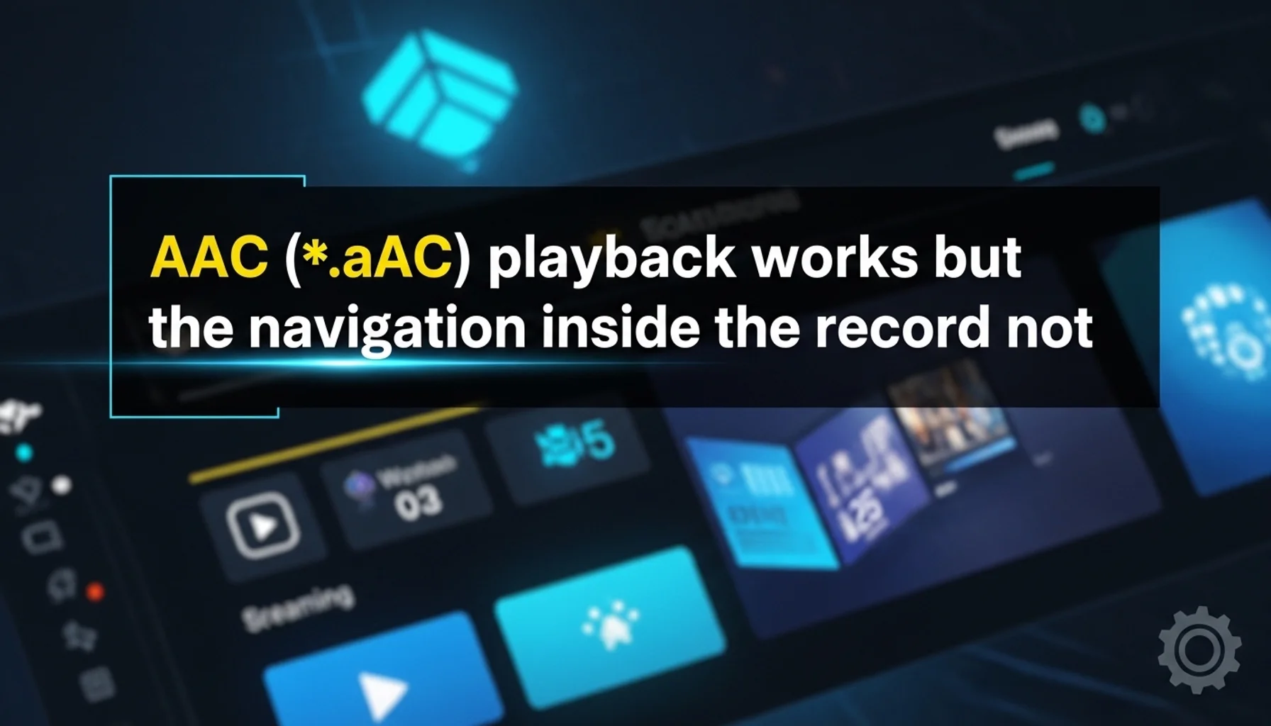 aac aac playback works but the navigation inside the record