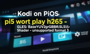 kodi on pios pi5 wort play h265 gles baseyuv2rgbglslshader