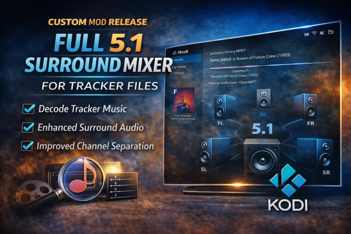 Custom mod release for Kodi audio setup Custom mod release for Kodi audio setup e1773465817598