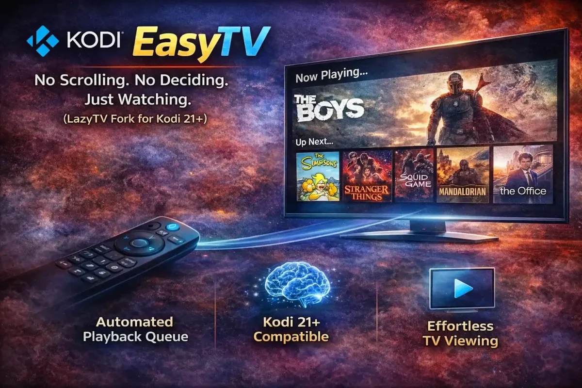 EasyTV No scrolling. No deciding. Just watching. LazyTV fork for Kodi 21 e1773463891235