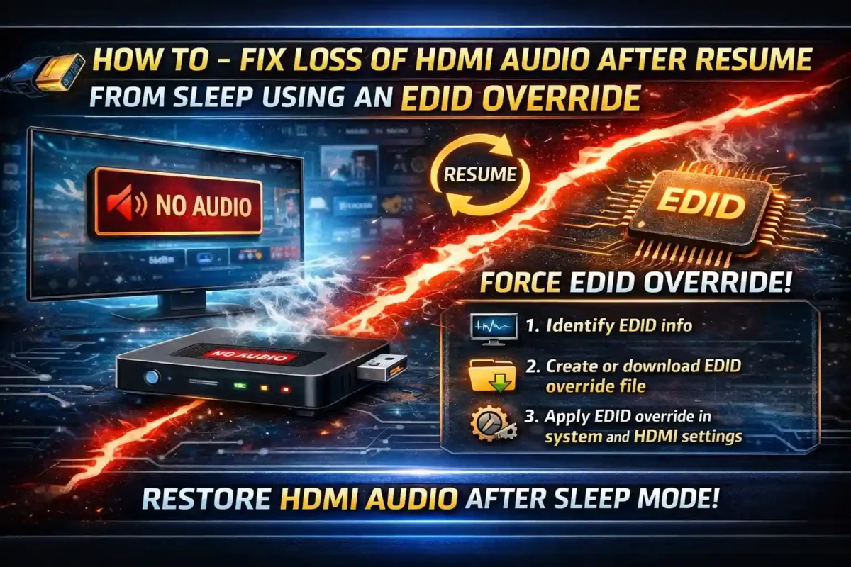HOW TO Fix Loss of HDMI Audio After Resume from Sleep Using an EDID Override e1773567457379