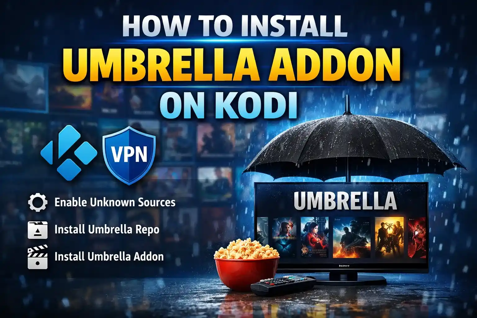 How to Install the Umbrella Addon on Kodi Movies and TV Shows
