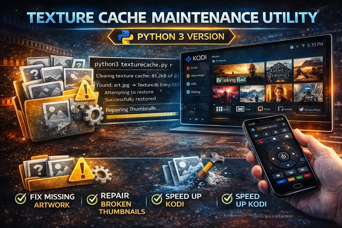 Texture Cache Maintenance Utility - Python 3 version Texture Cache Maintenance Utility Python 3 version e1773506092113