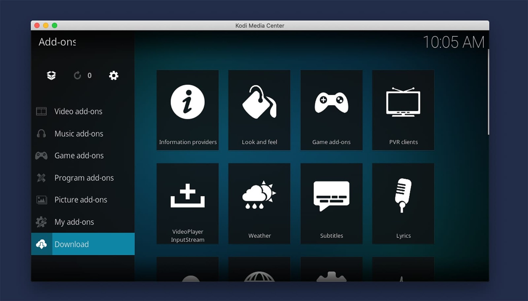 how to install addons from kodis official repository in