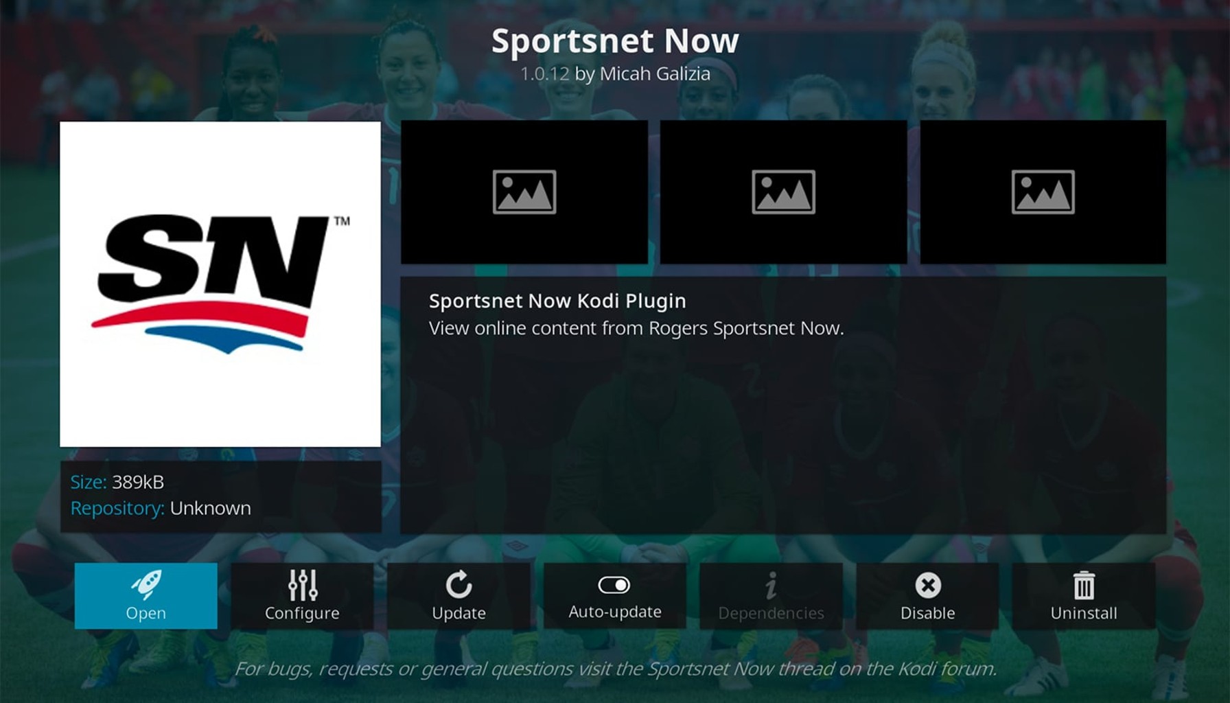 how to install the sportsnet now kodi addon