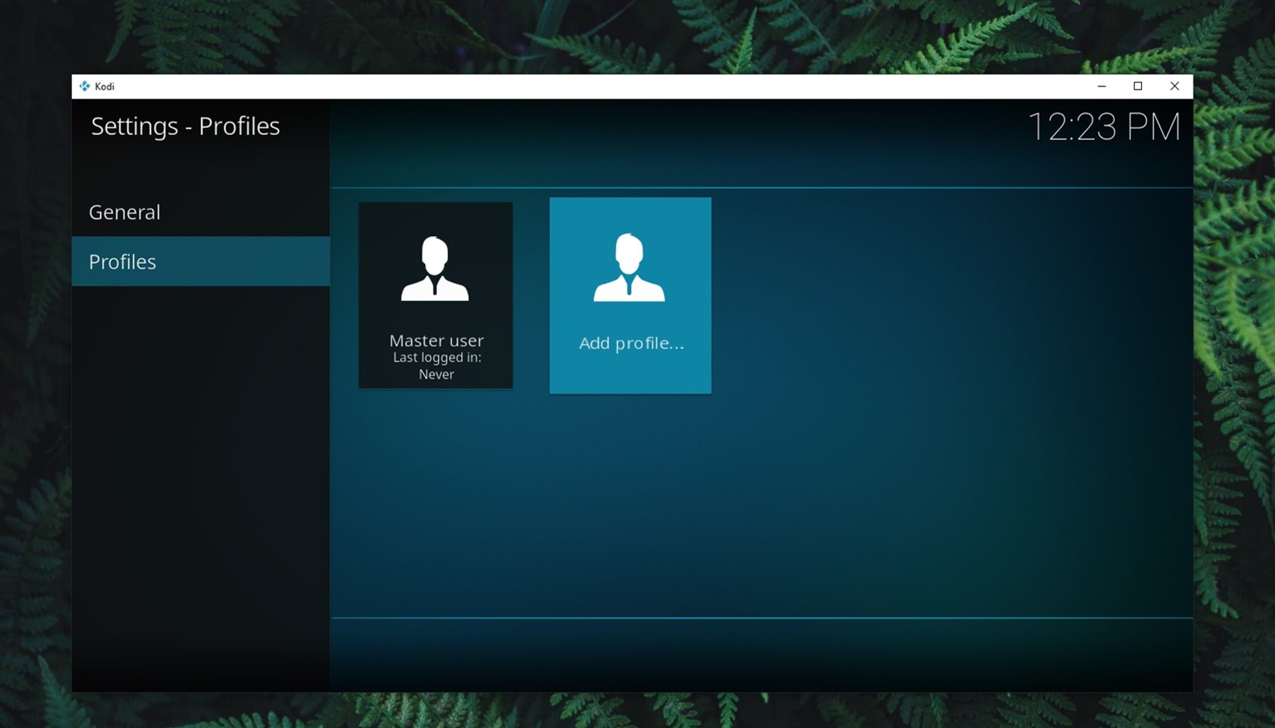 how to set up user profiles in kodi 18 in
