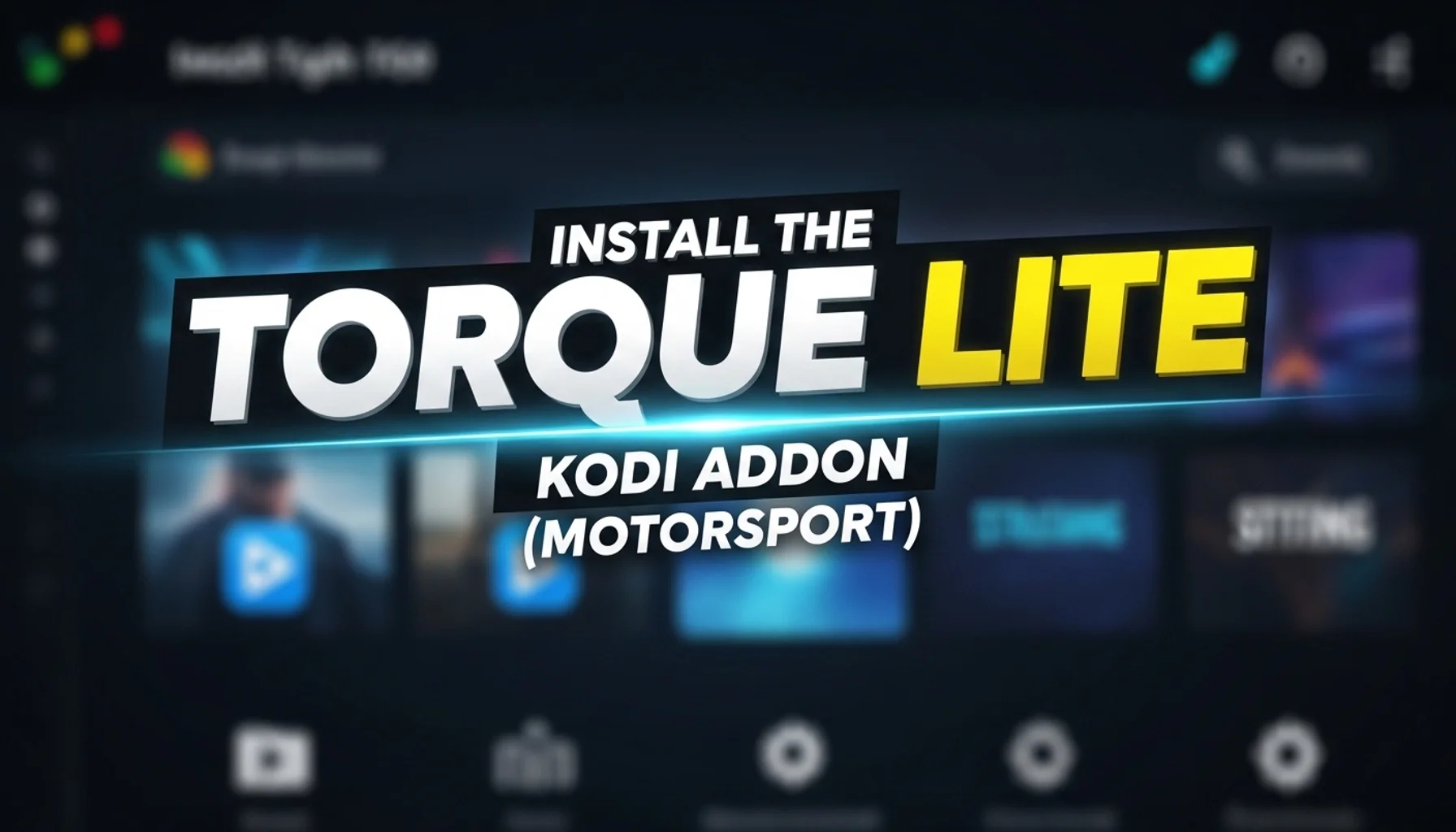 install the torque lite kodi addon motorsport