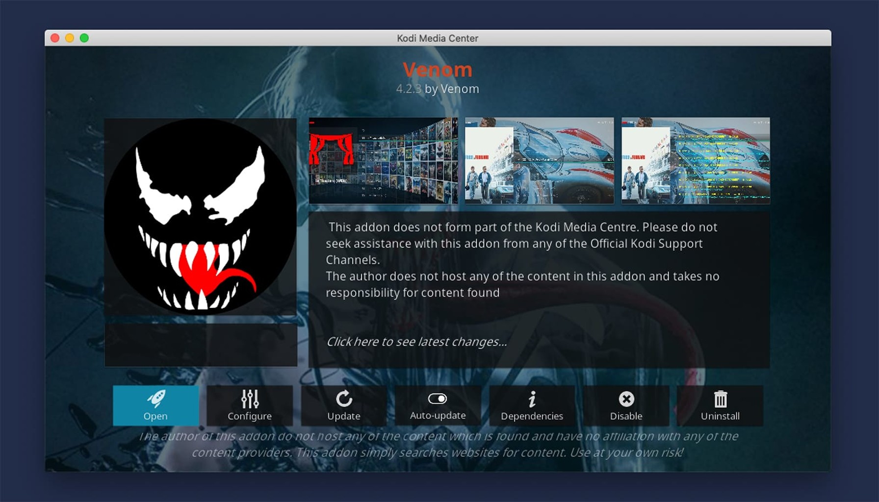 venom kodi addon legal safe should you install it