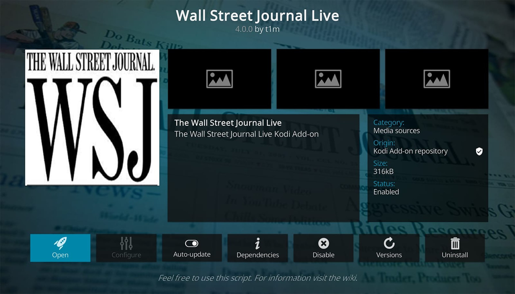 wall street journal live kodi addon how to install it on kod